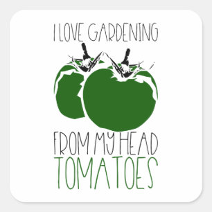 Gardening Tomatoes Square Sticker