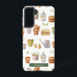 Gardening Tool Watercolor Pattern Samsung Galaxy Case<br><div class="desc">This cute phone case features your name with gardening tool patterns in watercolor. Personalize it for your needs. You can find matching products at my store.</div>