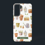 Gardening Tool Watercolor Pattern Samsung Galaxy Case<br><div class="desc">This cute phone case features your name with gardening tool patterns in watercolor. Personalize it for your needs. You can find matching products at my store.</div>