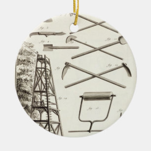 Gardening tools and a mobile pruning platform, fro ceramic ornament