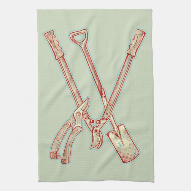 Gardening tools kitchen towel (Vertical)