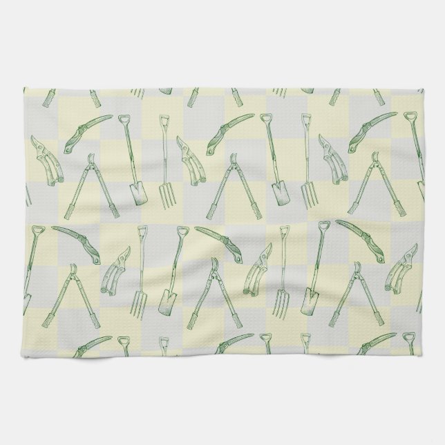 Gardening tools Pattern Kitchen Towel (Horizontal)