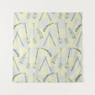 Gardening tools Pattern Tapestry