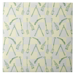 Gardening tools Pattern Tile