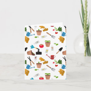 Gardening Tools Plants Gardener Nursery Pattern Card