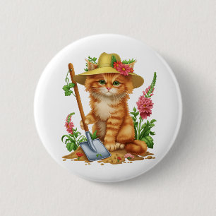 Gardening with Cats 2 Inch Round Button