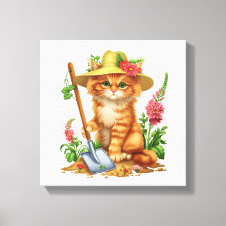 Gardening with Cats Canvas Print