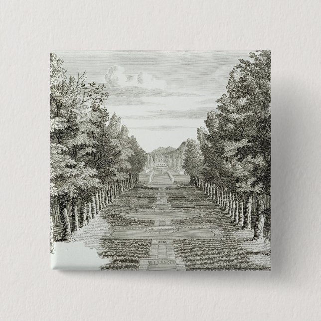 Gardens at Tshehar-Bagh, Isfahan, from' Voyages du 2 Inch Square Button (Front)