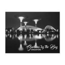 Gardens by the Bay Singapore Black and White Postc