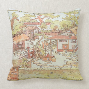 Gardens of Yuan Ming Yuan, Peking, 1783-86 (engrav Throw Pillow