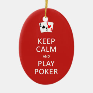 GARDER CALME & JOUER POKER ornement personnalisé