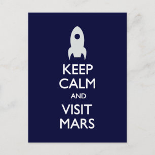 Garder le calme Visiter Mars carte postale