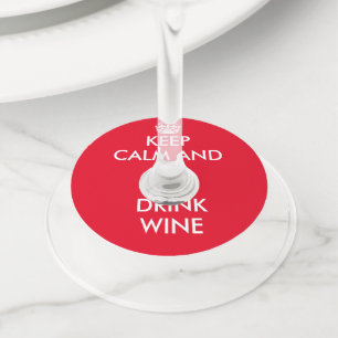 Gardez calme et buvez du vin amusant étiquettes de