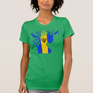 Gardez Iz calme qu'un Bajan teintent le T-shirt