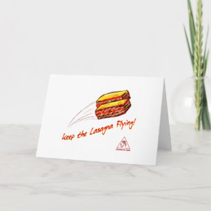 Gardez la carte de voeux de vol de lasagne