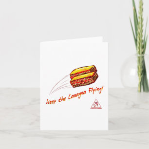 Gardez la carte de voeux de vol de lasagne