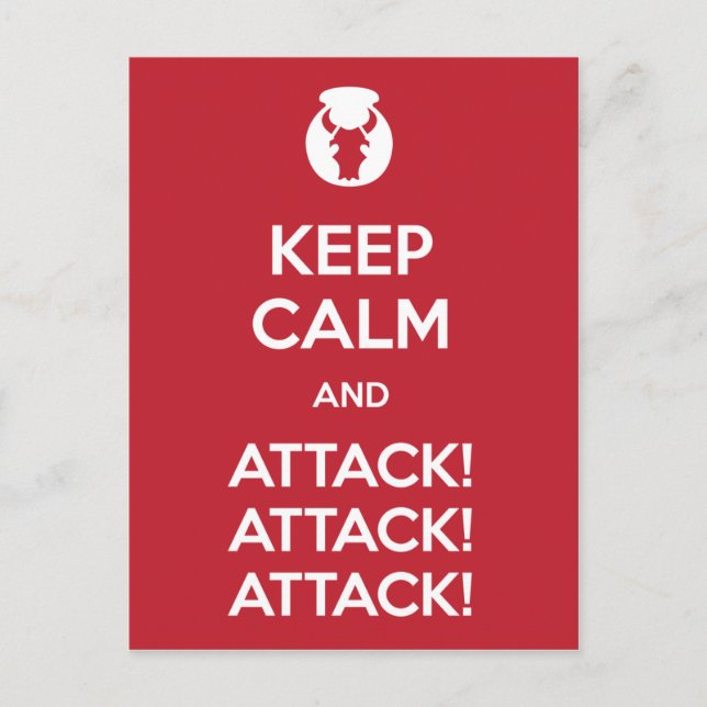 Gardez la carte postale de calme et d'Attack3x (Devant)