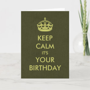 Gardez le calme Carte Anniversaire Papier Kraft Ol