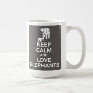 Gardez le calme et aimez la tasse d'éléphants