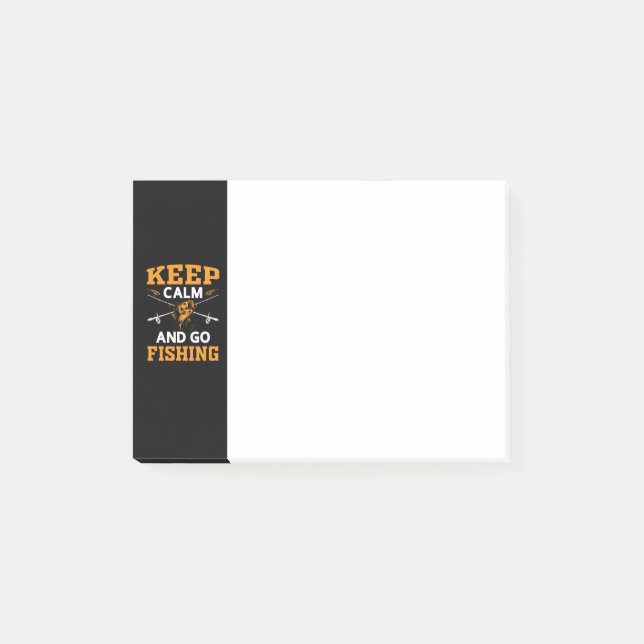 Gardez Le Calme Et Allez Pêcher Notes Post-it (Devant)