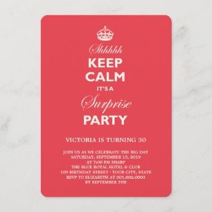 Gardez le calme et amusez-vous Invitation d'annive