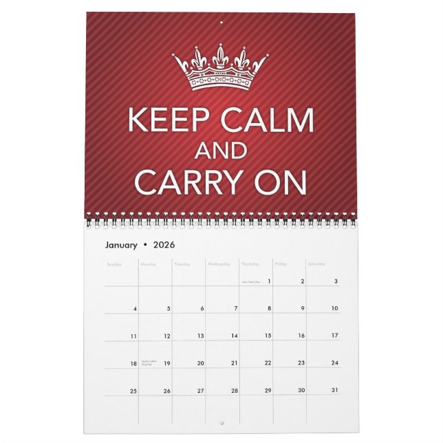 Gardez le calme et… Calendrier (Jan 2026)