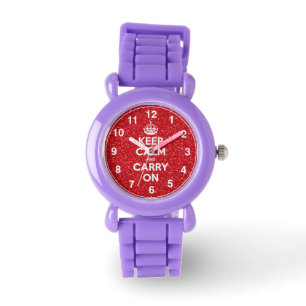 Gardez le calme et continuez la montre rouge de