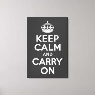 Gardez le calme et continuez sur la toile grise en