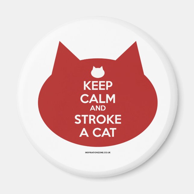 'Gardez le calme et frapper un chat' Magnet (Devant)