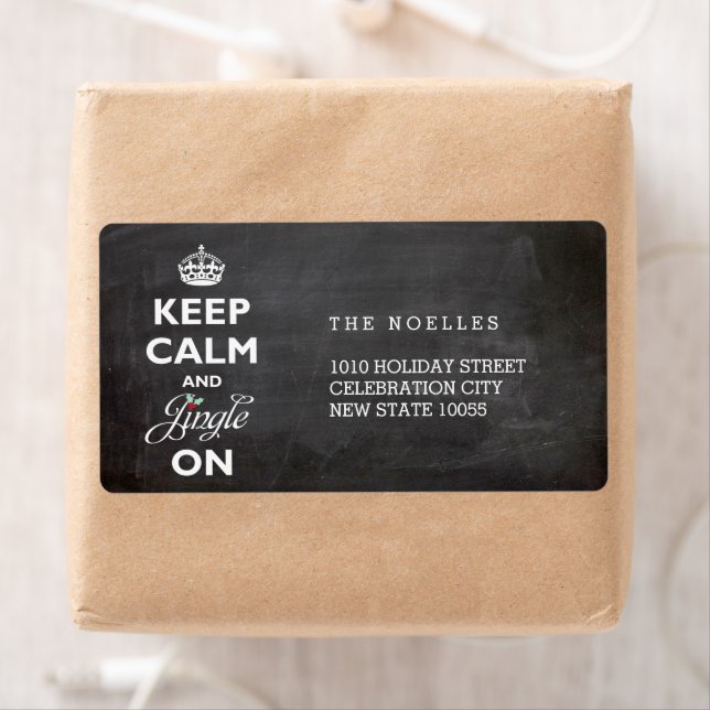 Gardez Le Calme Et Jingle Sur Chalkboard Drôle Vac (En situation)