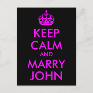 Gardez le calme et la carte postale Marry John