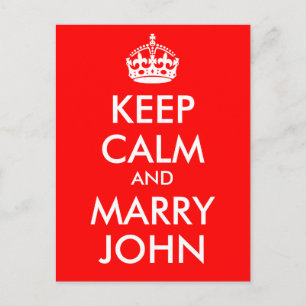 Gardez le calme et la carte postale Marry John