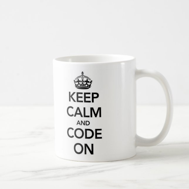 Gardez le calme et le code sur la tasse (Droite)