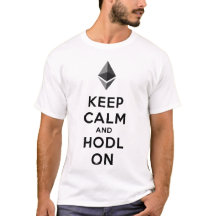 Gardez le calme et le Hodl sur le T-shirt