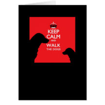 Gardez le calme et marchez la carte de chiens