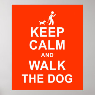 Gardez le calme et marchez le chien affiche de mot