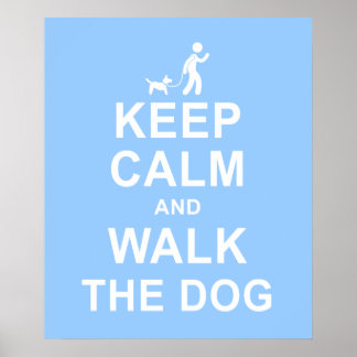 Gardez le calme et marchez le chien affiche de mot