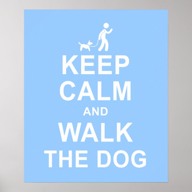 Gardez le calme et marchez le chien affiche de mot (Devant)
