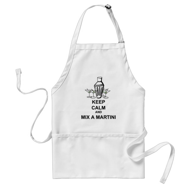 Gardez le calme et mélangez un tablier de Martini (Devant)