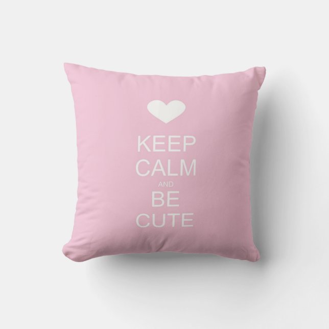 gardez le calme et soyez coussin rose mignon (Recto)