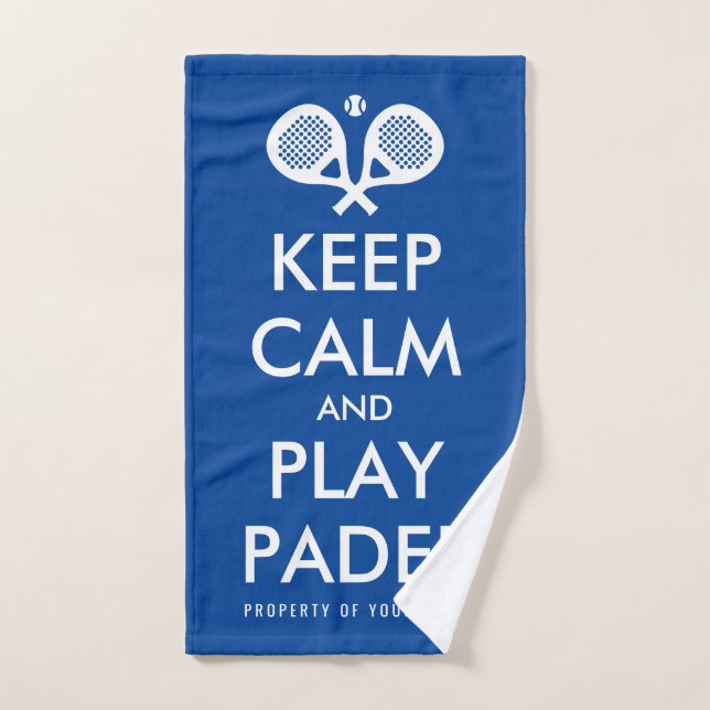 Gardez le calme jouer au padel à la serviette de t (Serviette à main)