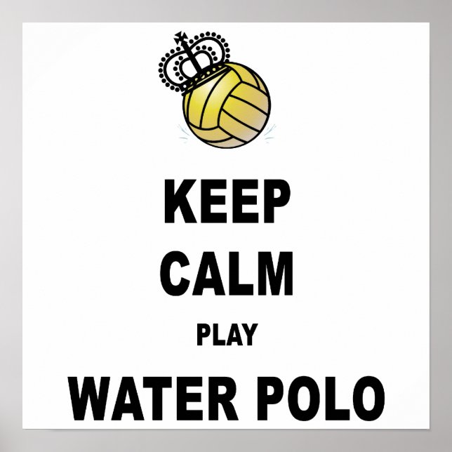 Gardez le calme Jouez à l'eau Poster Polo - Blanc (Devant)