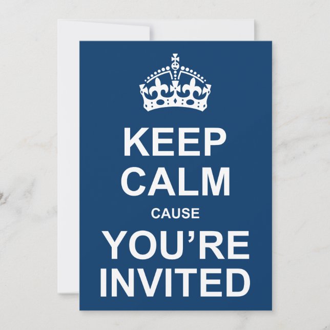 Gardez le calme que vous êtes invitation invité de (Devant)
