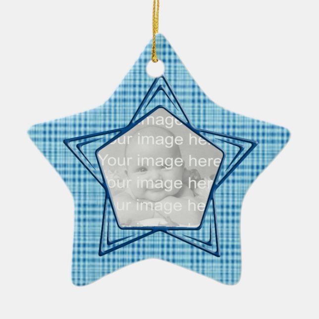 Gardez le premier ornement de Noël de bébé bleu Ke (Devant)