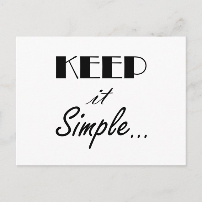 Gardez-le simple, carte flash Affirmation quotidie (Devant)
