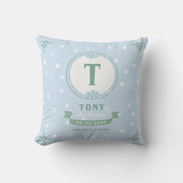 Gardien de coussin de bébé bleu étoile personnalis (Recto)