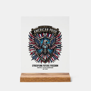 Gardien de drapeau numérique patriotique Cyberpunk