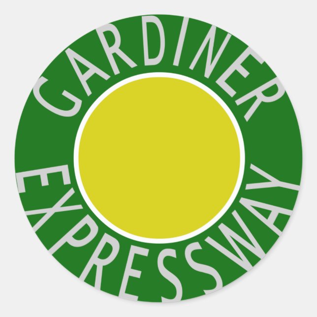 Gardiner Expressway Classic Round Sticker (Front)