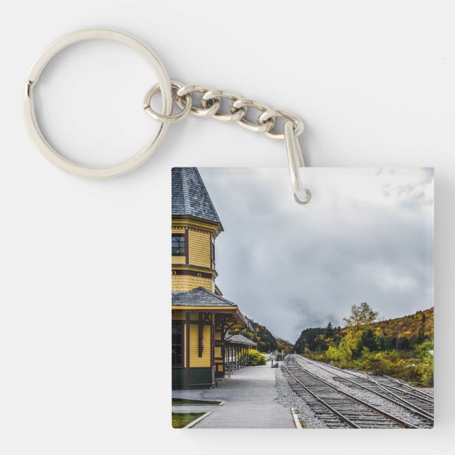 Gare de Crawford Notch Porte - clé acrylique (Devant)