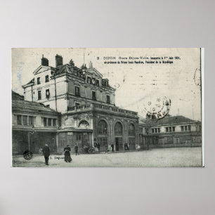 Gare de Dijon-Ville 1851 Vintage Photography Foto Poster